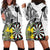 Personalised New Zealand Darts Hoodie Dress Kowhai Floral with Maori Tattoo