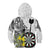 Personalised New Zealand Darts Kid Hoodie Kowhai Floral with Maori Tattoo