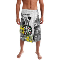 Personalised New Zealand Darts Lavalava Kowhai Floral with Maori Tattoo LT9 Black - Polynesian Pride