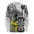 Personalised New Zealand Darts Long Sleeve Shirt Kowhai Floral with Maori Tattoo