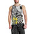 Personalised New Zealand Darts Men Tank Top Kowhai Floral with Maori Tattoo