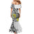 Personalised New Zealand Darts Mermaid Dress Kowhai Floral with Maori Tattoo