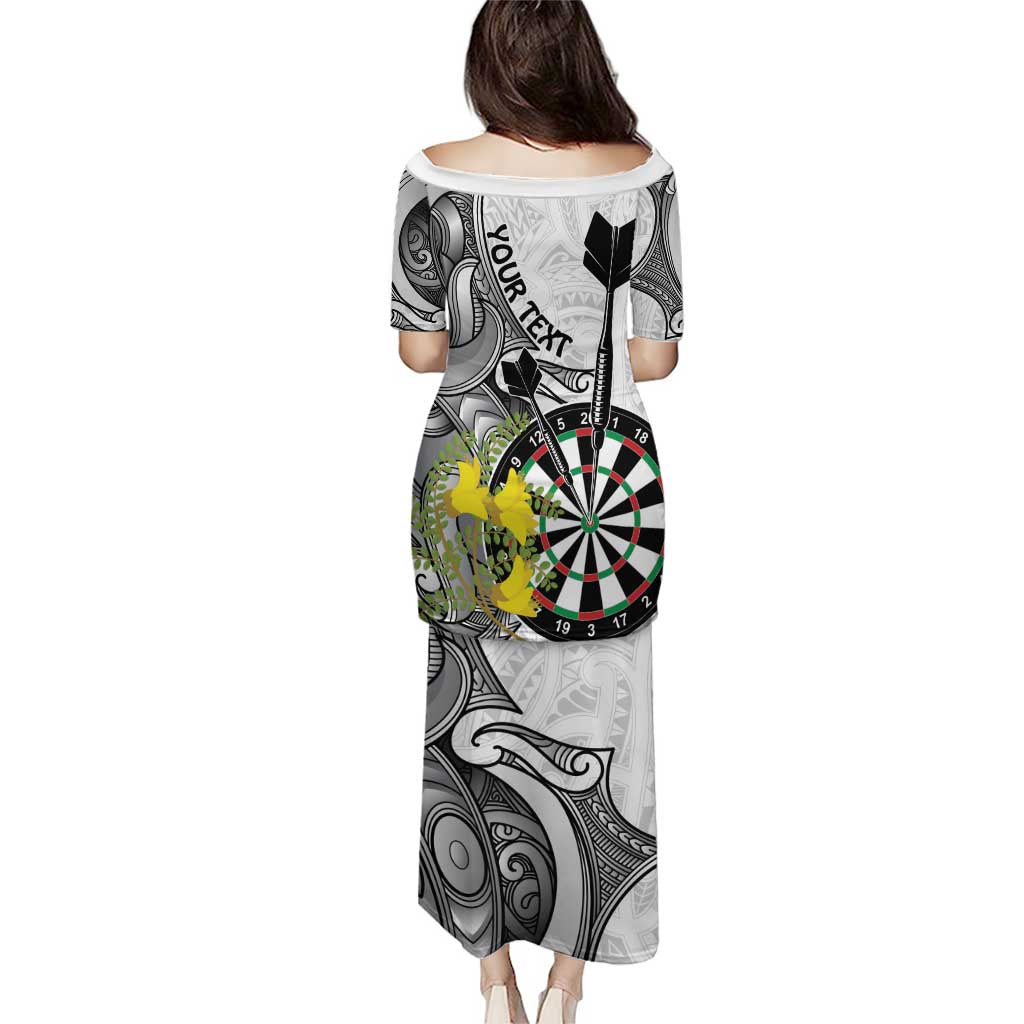 Personalised New Zealand Darts Puletasi Kowhai Floral with Maori Tattoo LT9 - Polynesian Pride