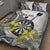 Personalised New Zealand Darts Quilt Bed Set Kowhai Floral with Maori Tattoo