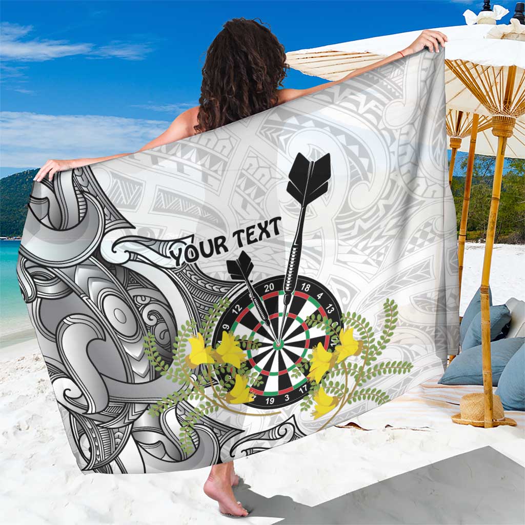 Personalised New Zealand Darts Sarong Kowhai Floral with Maori Tattoo