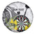 Personalised New Zealand Darts Spare Tire Cover Kowhai Floral with Maori Tattoo