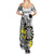 Personalised New Zealand Darts Summer Maxi Dress Kowhai Floral with Maori Tattoo