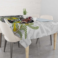 Personalised New Zealand Darts Tablecloth Kowhai Floral with Maori Tattoo LT9 - Polynesian Pride