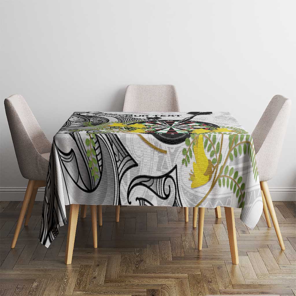 Personalised New Zealand Darts Tablecloth Kowhai Floral with Maori Tattoo LT9 - Polynesian Pride