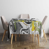 Personalised New Zealand Darts Tablecloth Kowhai Floral with Maori Tattoo LT9 - Polynesian Pride