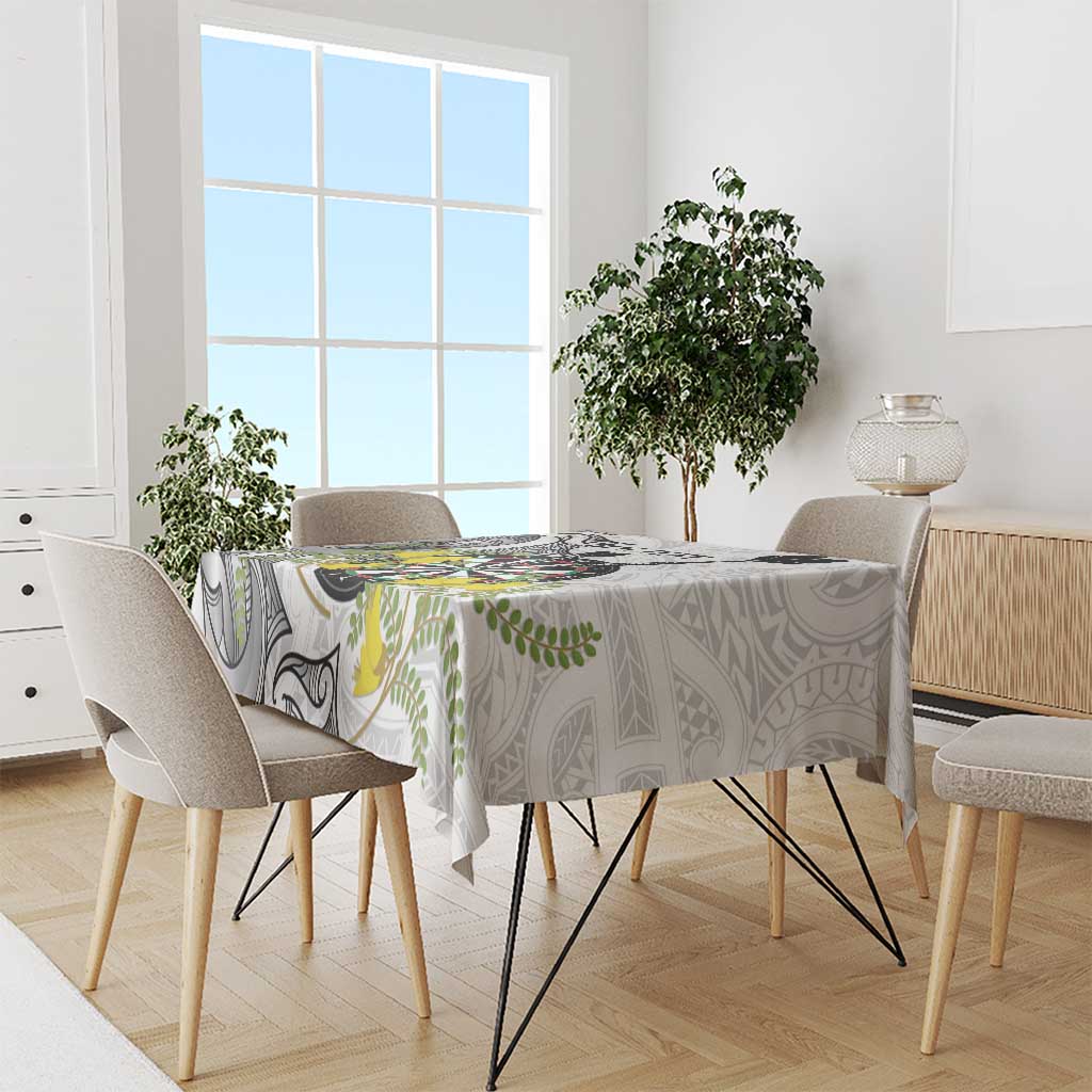 Personalised New Zealand Darts Tablecloth Kowhai Floral with Maori Tattoo LT9 - Polynesian Pride