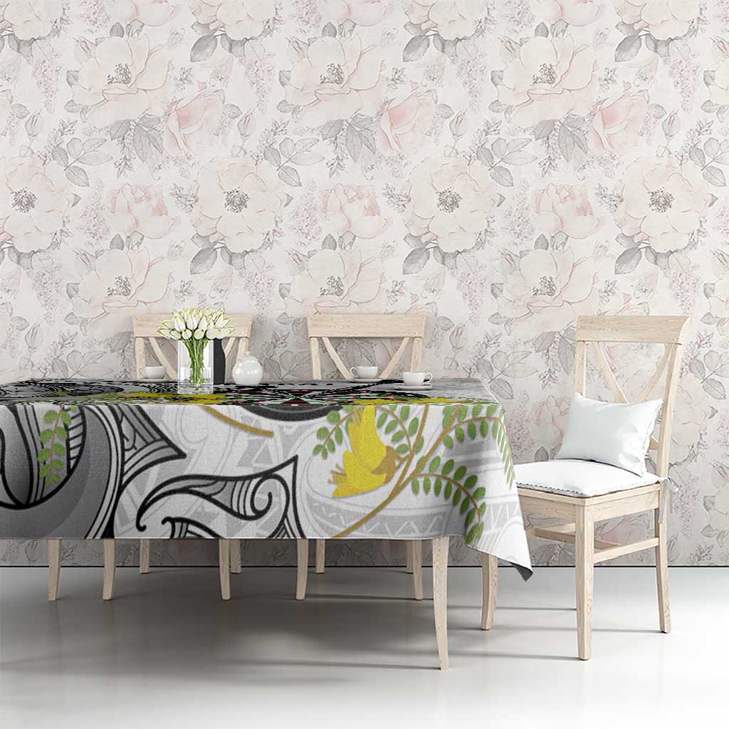 Personalised New Zealand Darts Tablecloth Kowhai Floral with Maori Tattoo LT9 - Polynesian Pride
