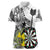 Personalised New Zealand Darts Women Polo Shirt Kowhai Floral with Maori Tattoo