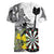 Personalised New Zealand Darts Women V-Neck T-Shirt Kowhai Floral with Maori Tattoo