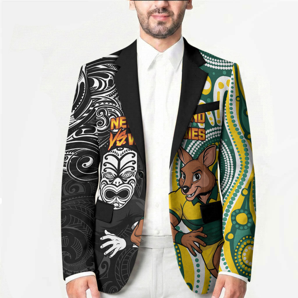 Custom Australia vs New Zealand Blazer Rugby Rivalry Two Nations One Battle LT9 - Polynesian Pride