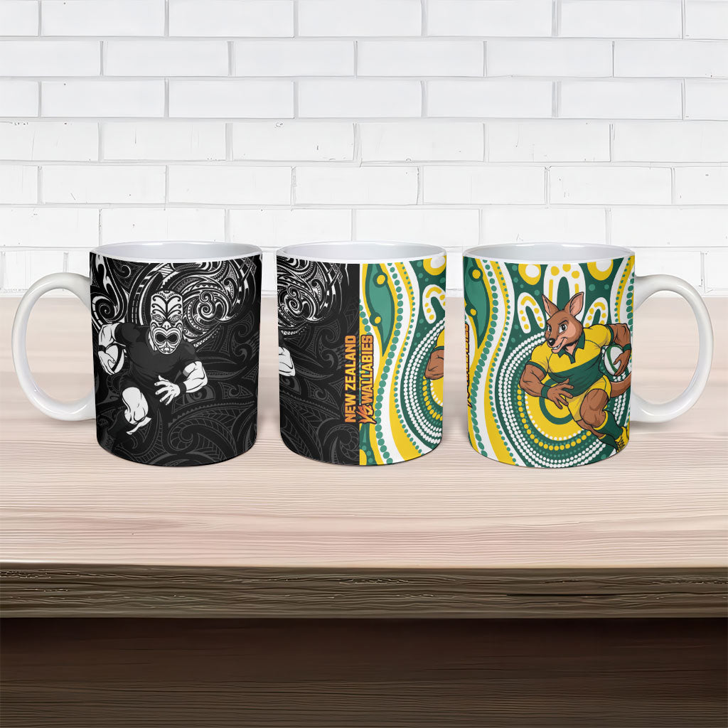 Australia vs New Zealand Ceramic Mug Rugby Rivalry Two Nations One Battle LT9 - Polynesian Pride