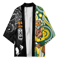 Custom Australia vs New Zealand Kimono Rugby Rivalry Two Nations One Battle LT9 Unisex Multicolor - Polynesian Pride