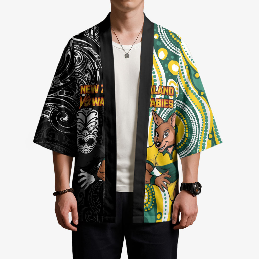 Custom Australia vs New Zealand Kimono Rugby Rivalry Two Nations One Battle LT9 - Polynesian Pride
