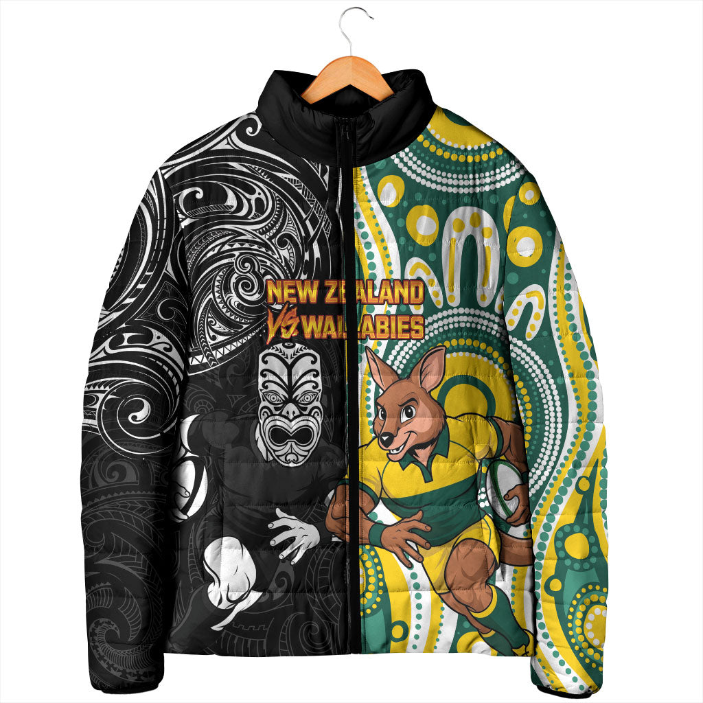 Custom Australia vs New Zealand Padded Jacket Rugby Rivalry Two Nations One Battle LT9 - Polynesian Pride