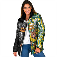 Custom Australia vs New Zealand Padded Jacket Rugby Rivalry Two Nations One Battle LT9 Women Multicolor - Polynesian Pride