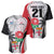 Custom Fiji England Rugby Baseball Jersey Tapa Pattern and Rose Flower World Cup 2023 LT9 - Polynesian Pride