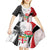 Custom Fiji England Rugby Kid Short Sleeve Dress Tapa Pattern and Rose Flower World Cup 2023 LT9 - Polynesian Pride