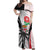 Custom Fiji England Rugby Off Shoulder Maxi Dress Tapa Pattern and Rose Flower World Cup 2023 LT9 Women White - Polynesian Pride