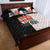 Custom Fiji England Rugby Quilt Bed Set Tapa Pattern and Rose Flower World Cup 2023 LT9 - Polynesian Pride