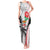 Custom Fiji England Rugby Tank Maxi Dress Tapa Pattern and Rose Flower World Cup 2023 LT9 Women White - Polynesian Pride