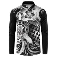 Aloha Black Tribal Honu Tattoo Button Sweatshirt