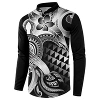 Aloha Black Tribal Honu Tattoo Button Sweatshirt