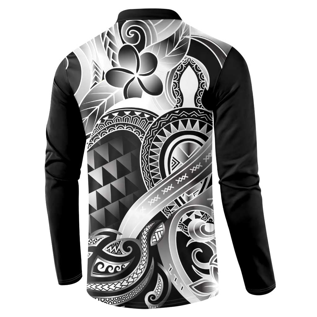 Aloha Black Tribal Honu Tattoo Button Sweatshirt