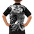 Aloha Black Tribal Honu Tattoo Family Matching Off The Shoulder Long Sleeve Dress and Hawaiian Shirt