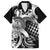 Aloha Black Tribal Honu Tattoo Family Matching Off The Shoulder Long Sleeve Dress and Hawaiian Shirt