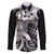 Aloha Black Tribal Honu Tattoo Family Matching Off The Shoulder Long Sleeve Dress and Hawaiian Shirt