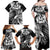 Aloha Black Tribal Honu Tattoo Family Matching Off Shoulder Maxi Dress and Hawaiian Shirt