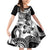 Aloha Black Tribal Honu Tattoo Family Matching Off Shoulder Short Dress and Hawaiian Shirt