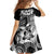 Aloha Black Tribal Honu Tattoo Family Matching Off Shoulder Short Dress and Hawaiian Shirt