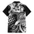 Aloha Black Tribal Honu Tattoo Family Matching Off Shoulder Short Dress and Hawaiian Shirt