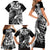 Aloha Black Tribal Honu Tattoo Family Matching Short Sleeve Bodycon Dress and Hawaiian Shirt