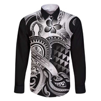 Aloha Black Tribal Honu Tattoo Family Matching Short Sleeve Bodycon Dress and Hawaiian Shirt