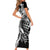 Aloha Black Tribal Honu Tattoo Family Matching Short Sleeve Bodycon Dress and Hawaiian Shirt