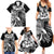 Aloha Black Tribal Honu Tattoo Family Matching Summer Maxi Dress and Hawaiian Shirt