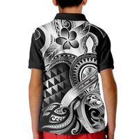 Aloha Black Tribal Honu Tattoo Kid Polo Shirt