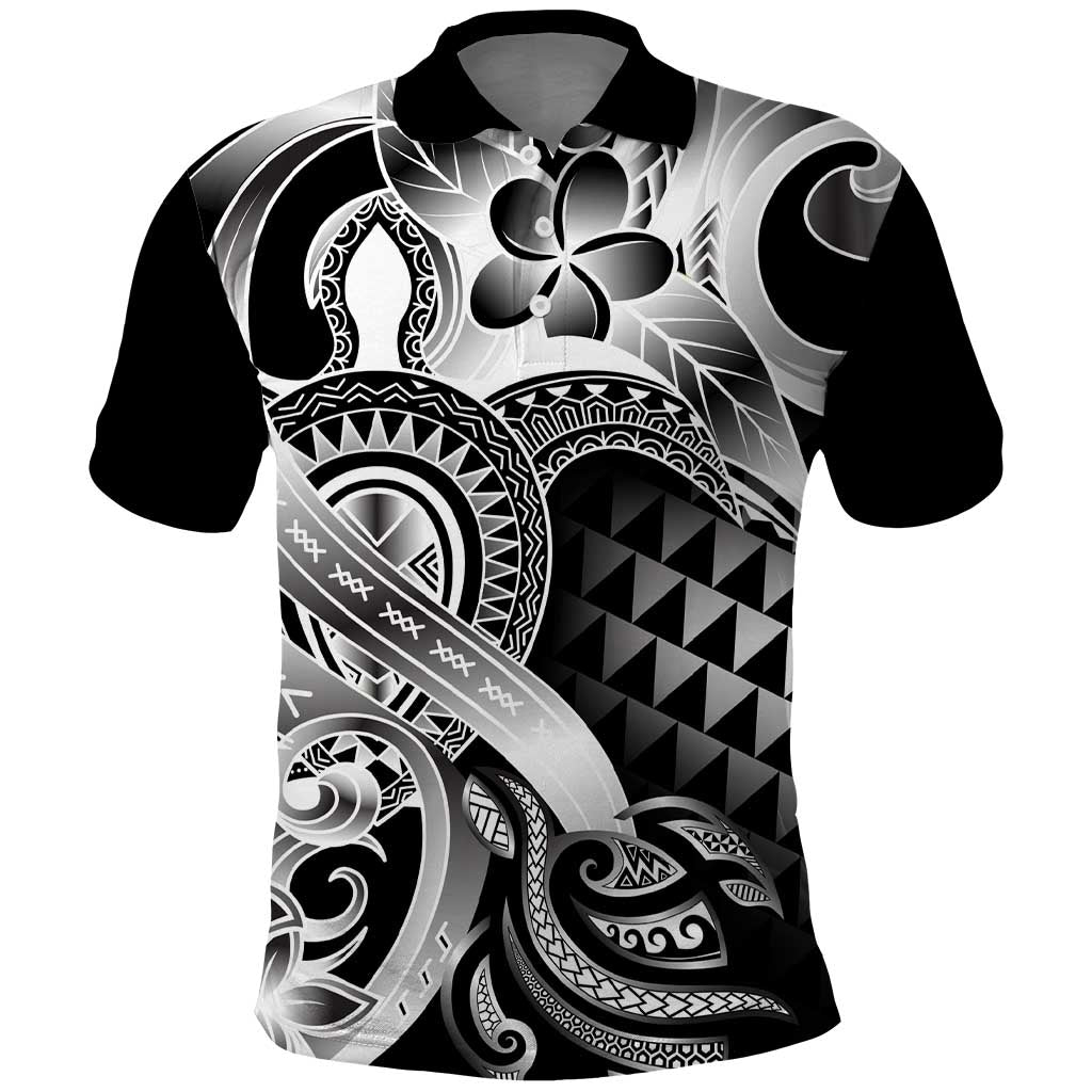 Aloha Black Tribal Honu Tattoo Polo Shirt