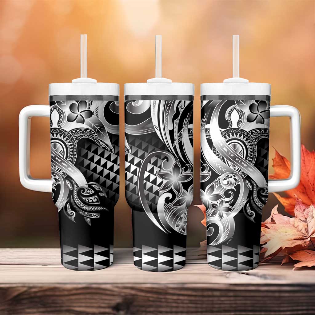 Aloha Black Tribal Honu Tattoo Tumbler With Handle