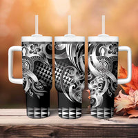 Aloha Black Tribal Honu Tattoo Tumbler With Handle