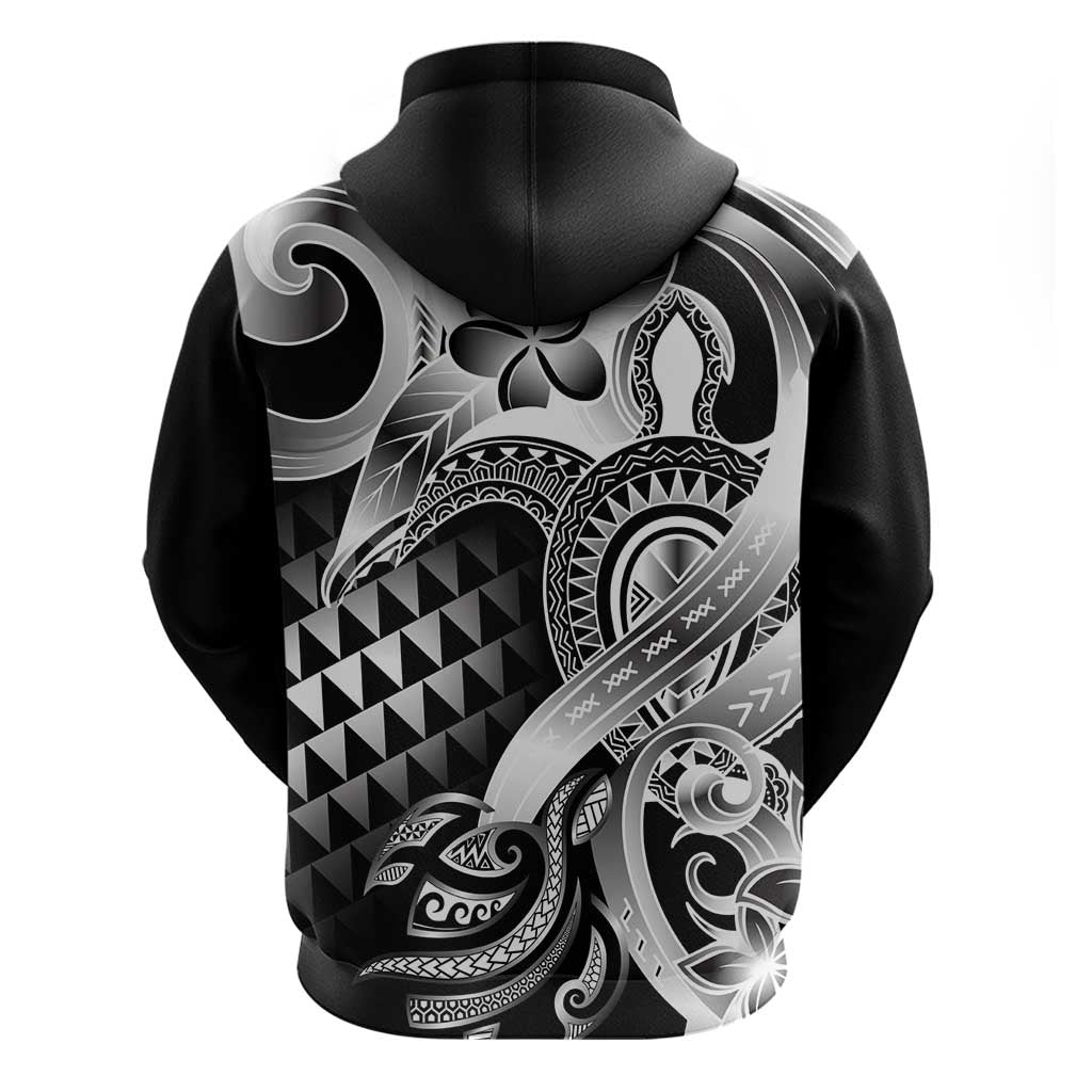 Aloha Black Tribal Honu Tattoo Zip Hoodie