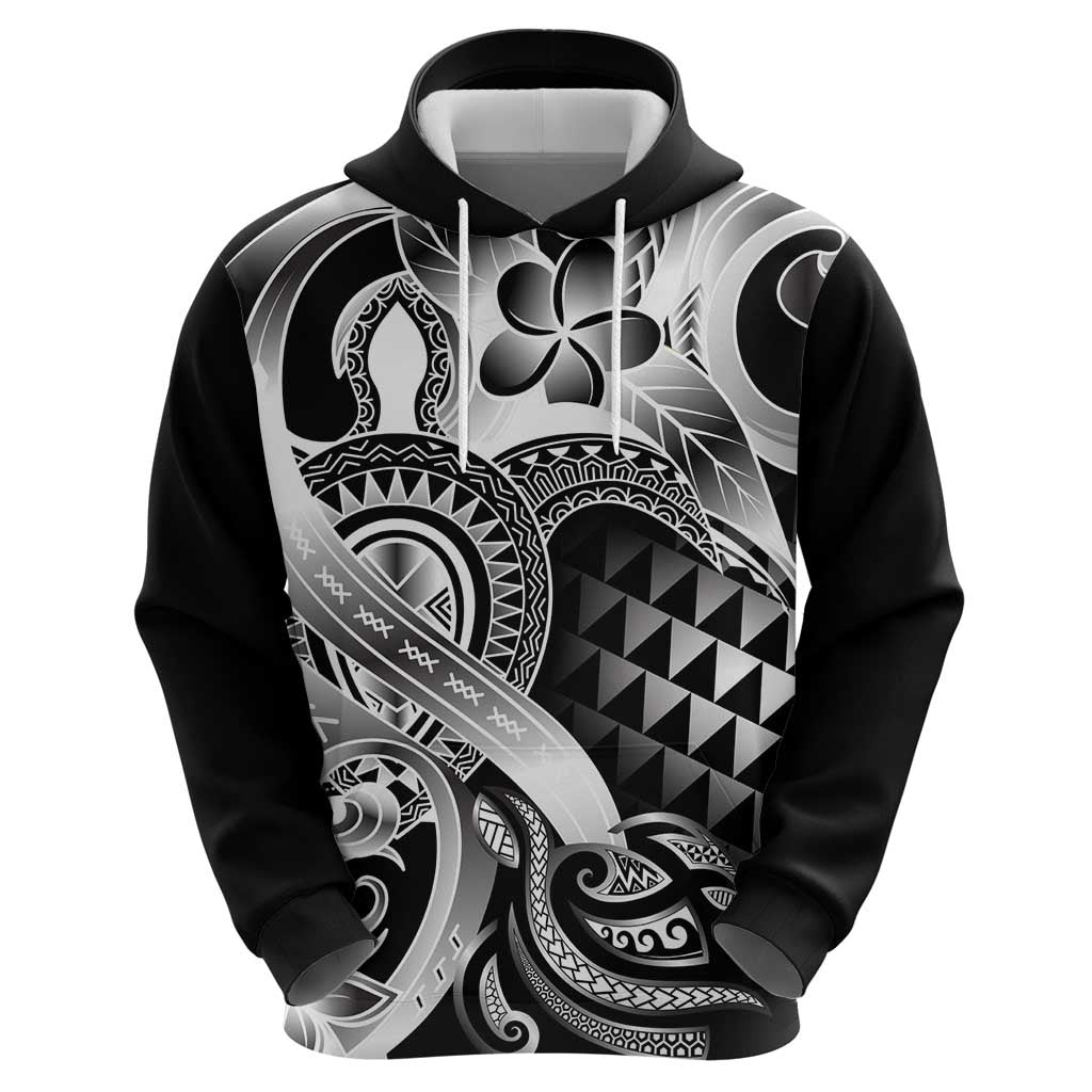 Aloha Black Tribal Honu Tattoo Zip Hoodie