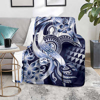 Aloha Blue Tribal Honu Tattoo Blanket